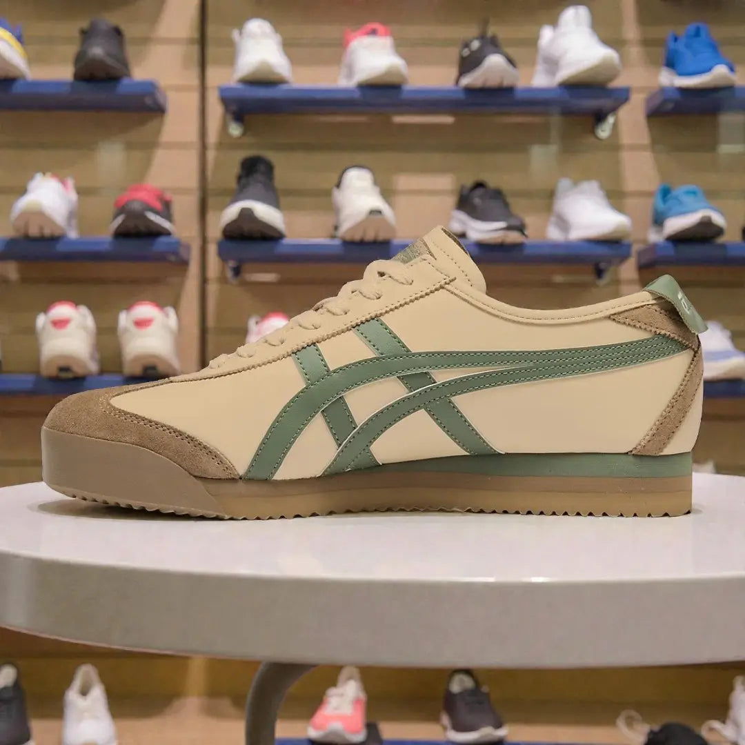 Onitsuka Tiger Mexico 66 PF Beige Bronze Green 7A Premium Mens Sneakers D-2084