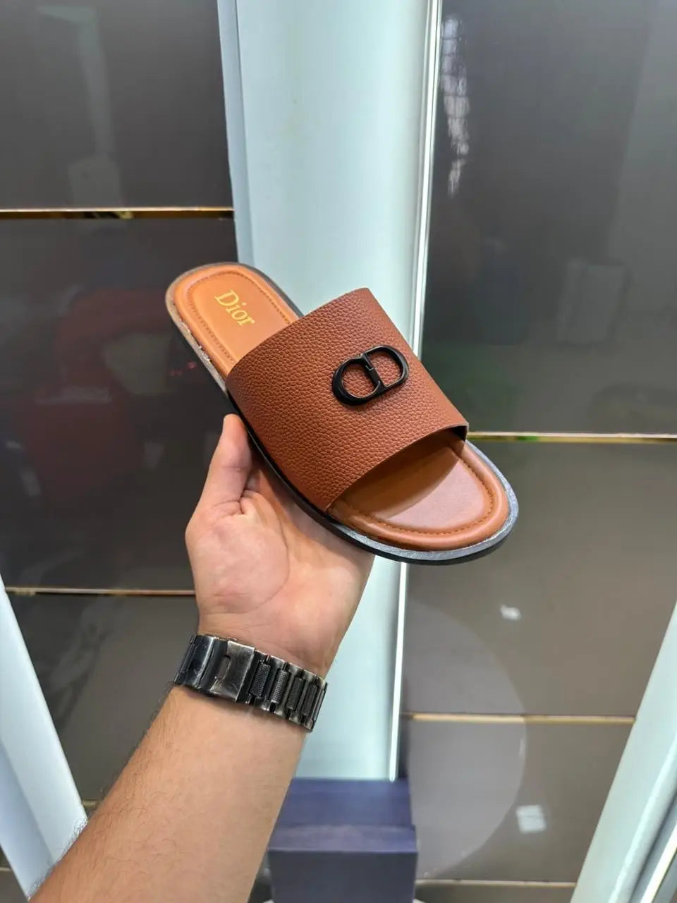 Dior_CD Tan Slide For Men