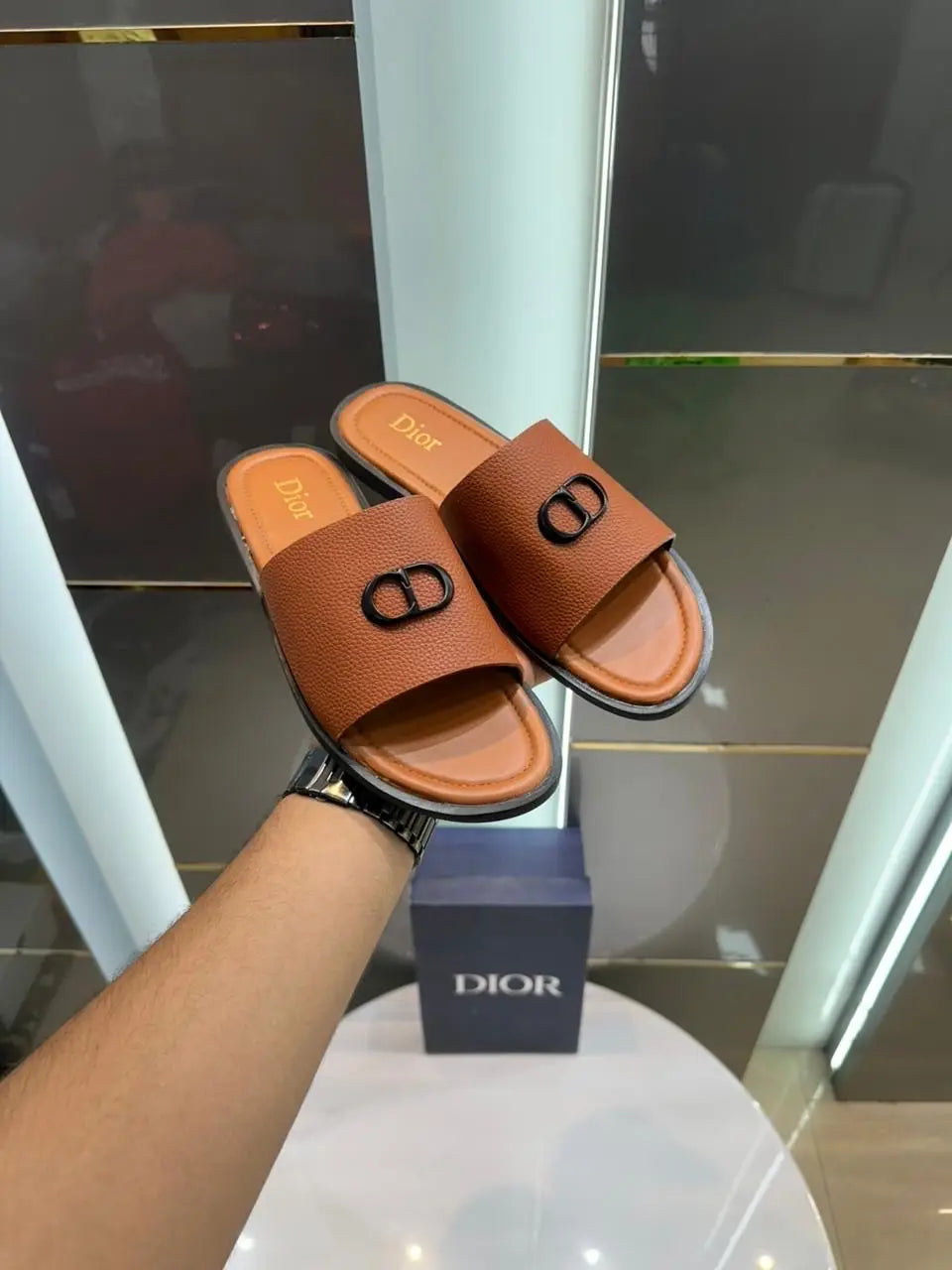 Dior_CD Tan Slide For Men