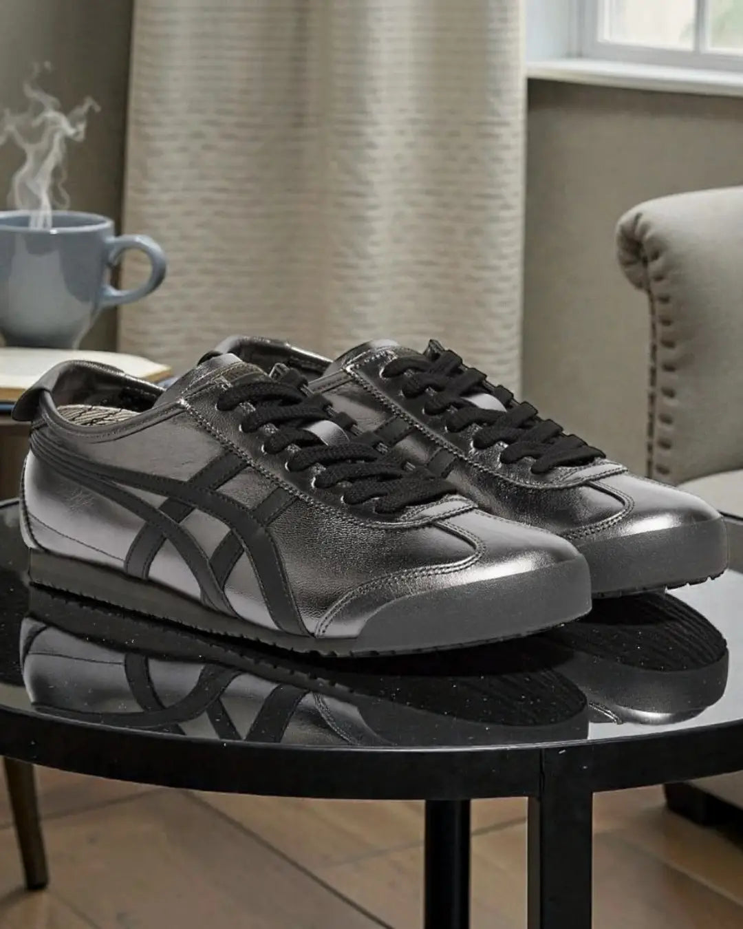 Onitsuka Tiger MEXICO 66 GUN METAL BLACK Sneakers 7A Premium Mens D-2086