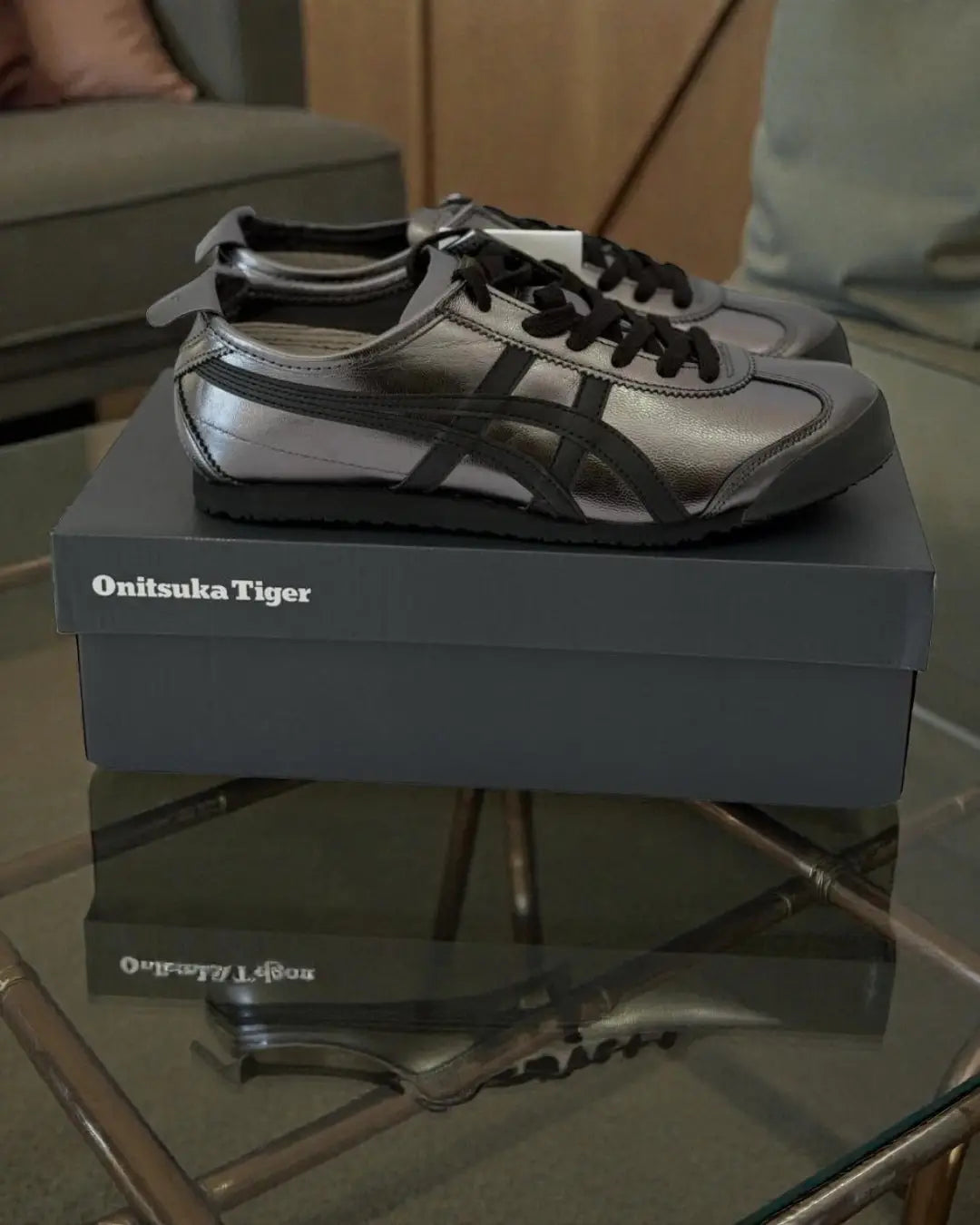 Onitsuka Tiger MEXICO 66 GUN METAL BLACK Sneakers 7A Premium Mens D-2086