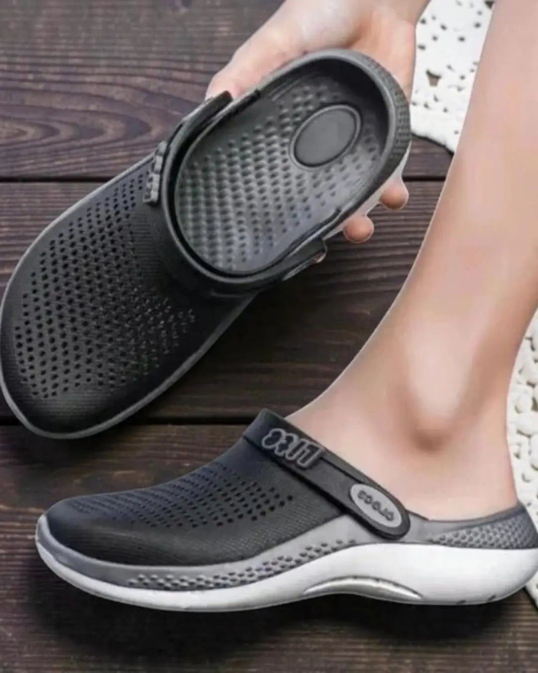 Crocs LiteRide 360 Clog Black Grey Girls First Copy D-1899