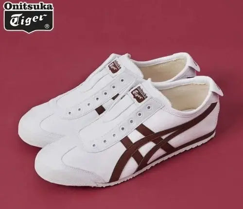 Onitsuka Tiger Mexico 66 Slip-On White Burgundy Mens Premium Copy D-1925
