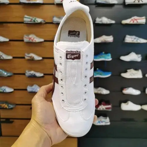 Onitsuka Tiger Mexico 66 Slip-On White Burgundy Mens Premium Copy D-1925