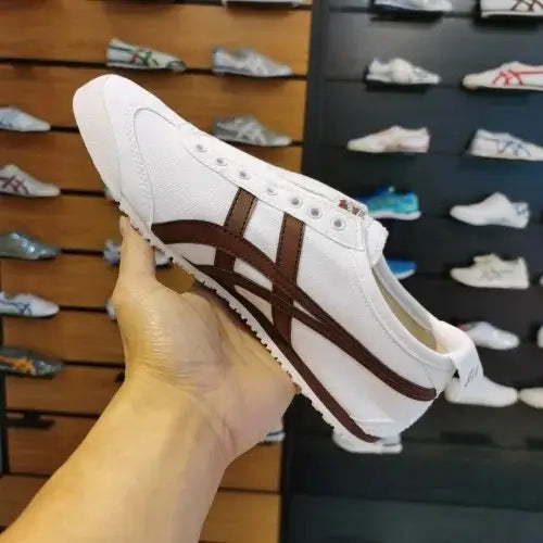 Onitsuka Tiger Mexico 66 Slip-On White Burgundy Mens Premium Copy D-1925