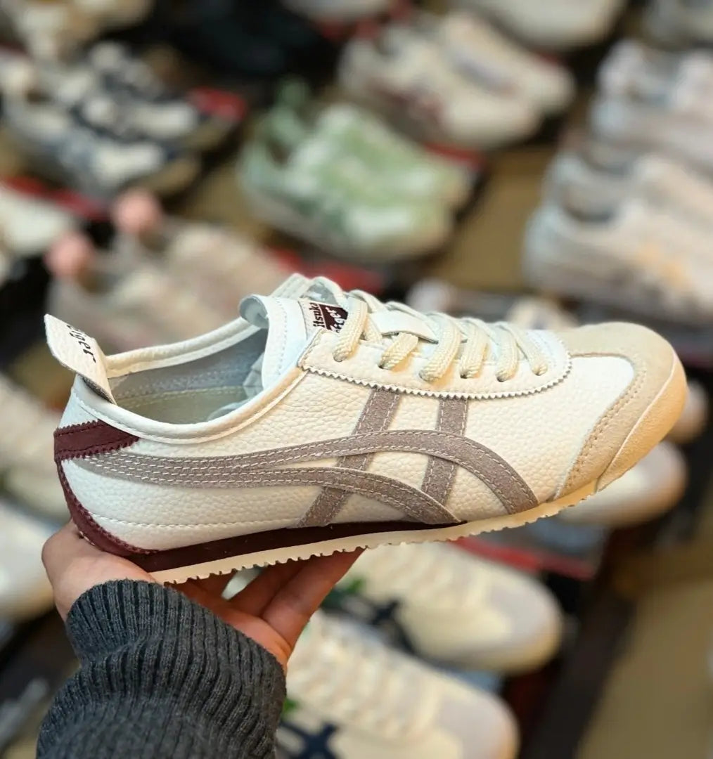 Onitsuka Tiger Mexico 66 Grey White Burgundy Mens Premium D-1912