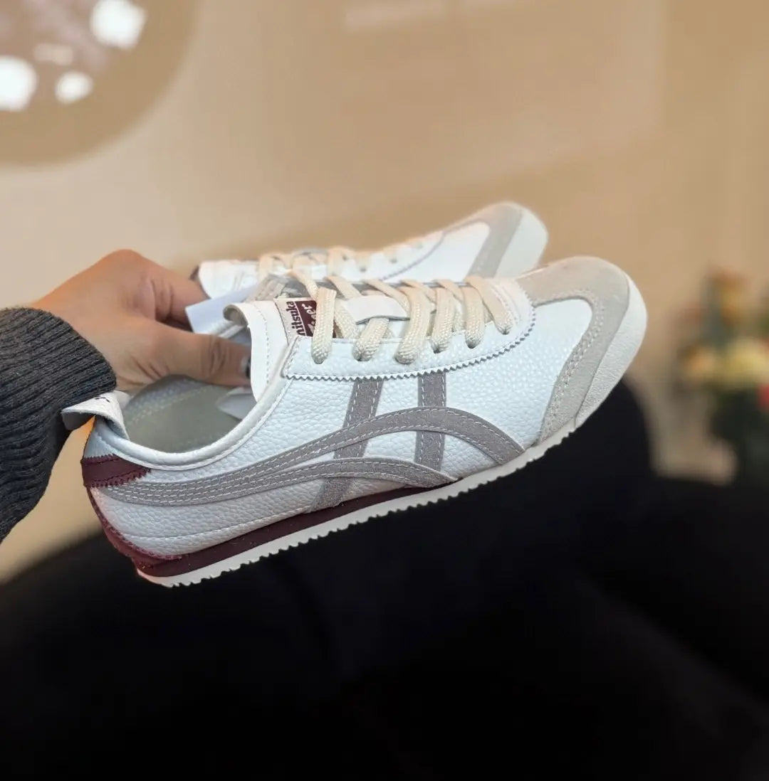 Onitsuka Tiger Mexico 66 Grey White Burgundy Mens Premium D-1912
