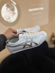 Onitsuka Tiger Mexico 66 White Silver Mens Chrome Sneakers D-1877