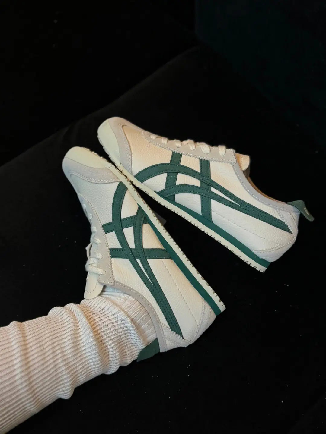 Onitsuka Tiger Mexico 66 Vintage White Pale Green Girls D-1897