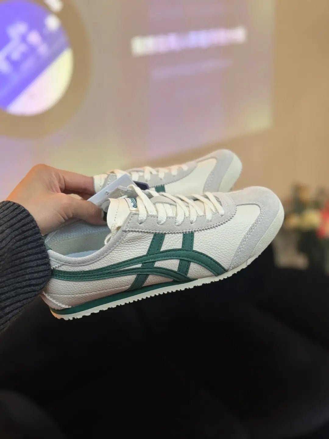 Onitsuka Tiger Mexico 66 Vintage White Pale Green Girls D-1897