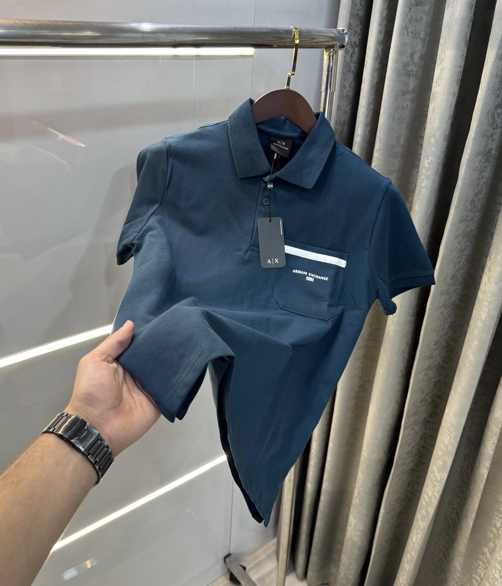 Arman i Exchange Bottle Green Logo Work Premium Polo T-Shirt