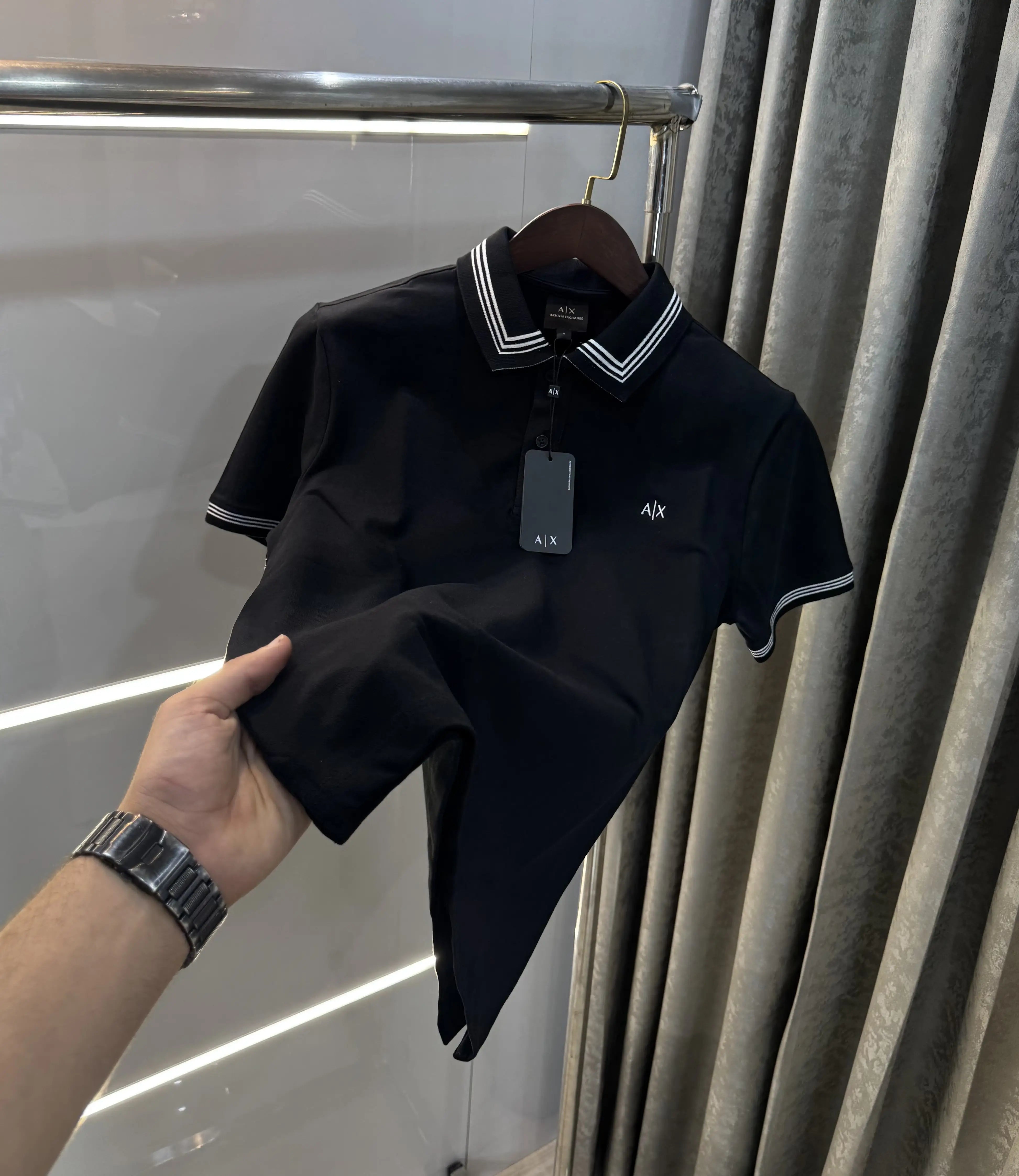 Arman i Exchange Black Logo Work Premium Polo T-Shirt