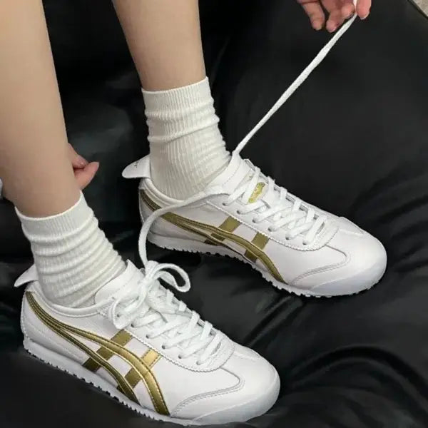 Onitsuka Tiger Mexico 66 White Gold Mens First Luxury Sneakers D-1885