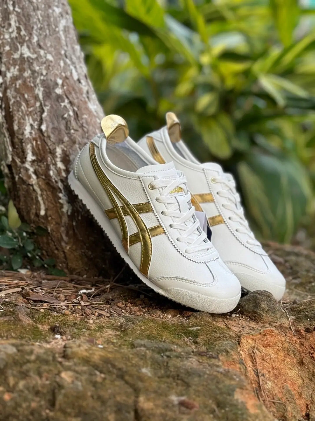 Onitsuka Tiger Mexico 66 White Gold Mens First Luxury Sneakers D-1885