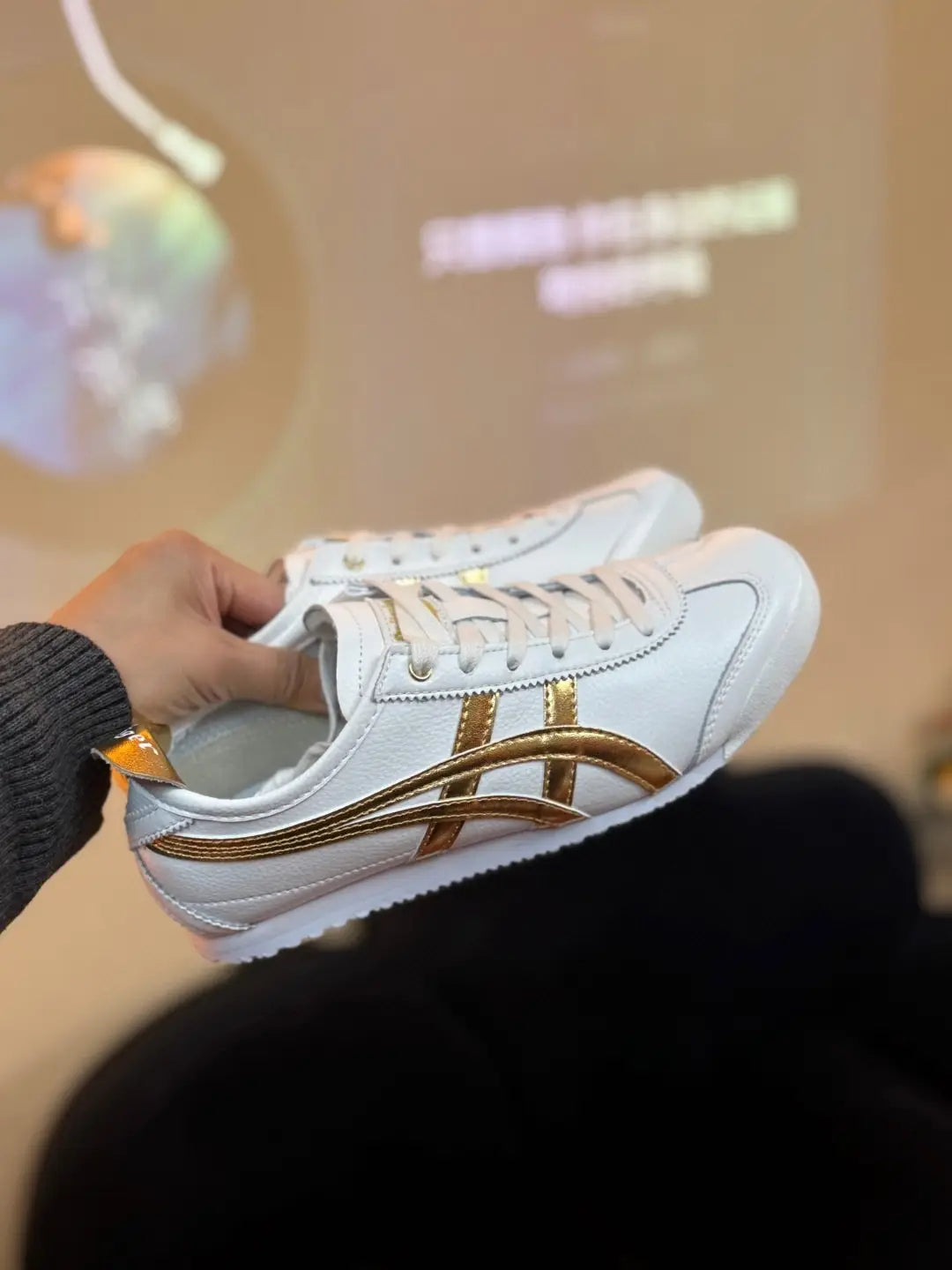 Onitsuka Tiger Mexico 66 White Gold Mens First Luxury Sneakers D-1885