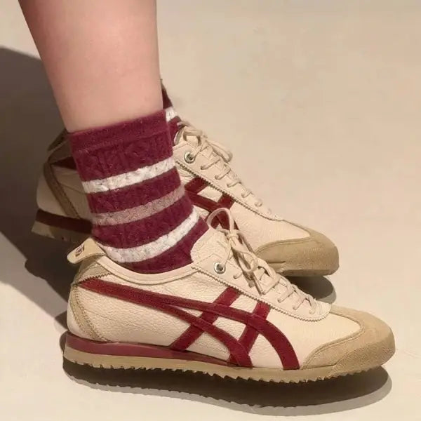 Onitsuka Tiger Mexico 66 SD Beige Beet Juice 7A Premium Ladies Sneakers D-2087
