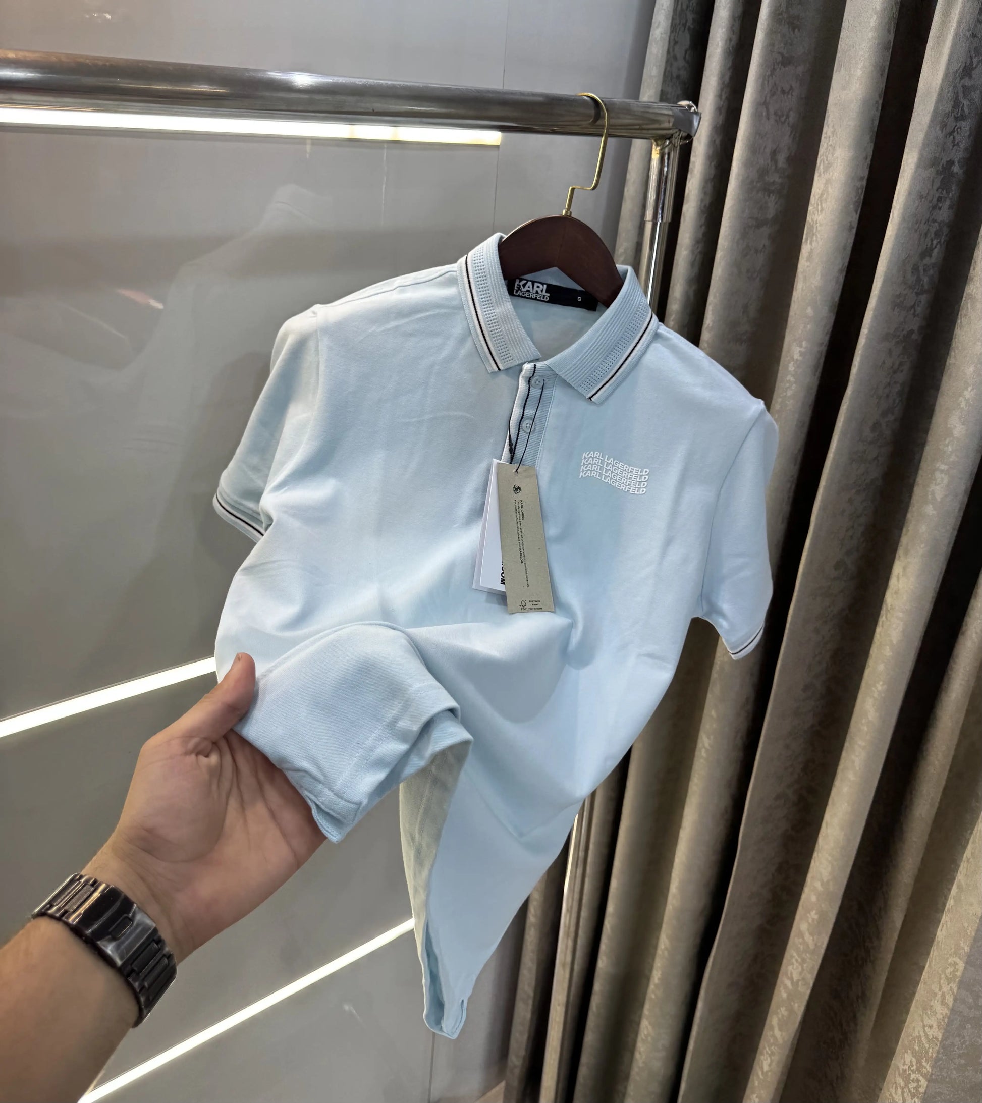 Karl Lagerfled Sky Blue Imported Polo T-Shirt