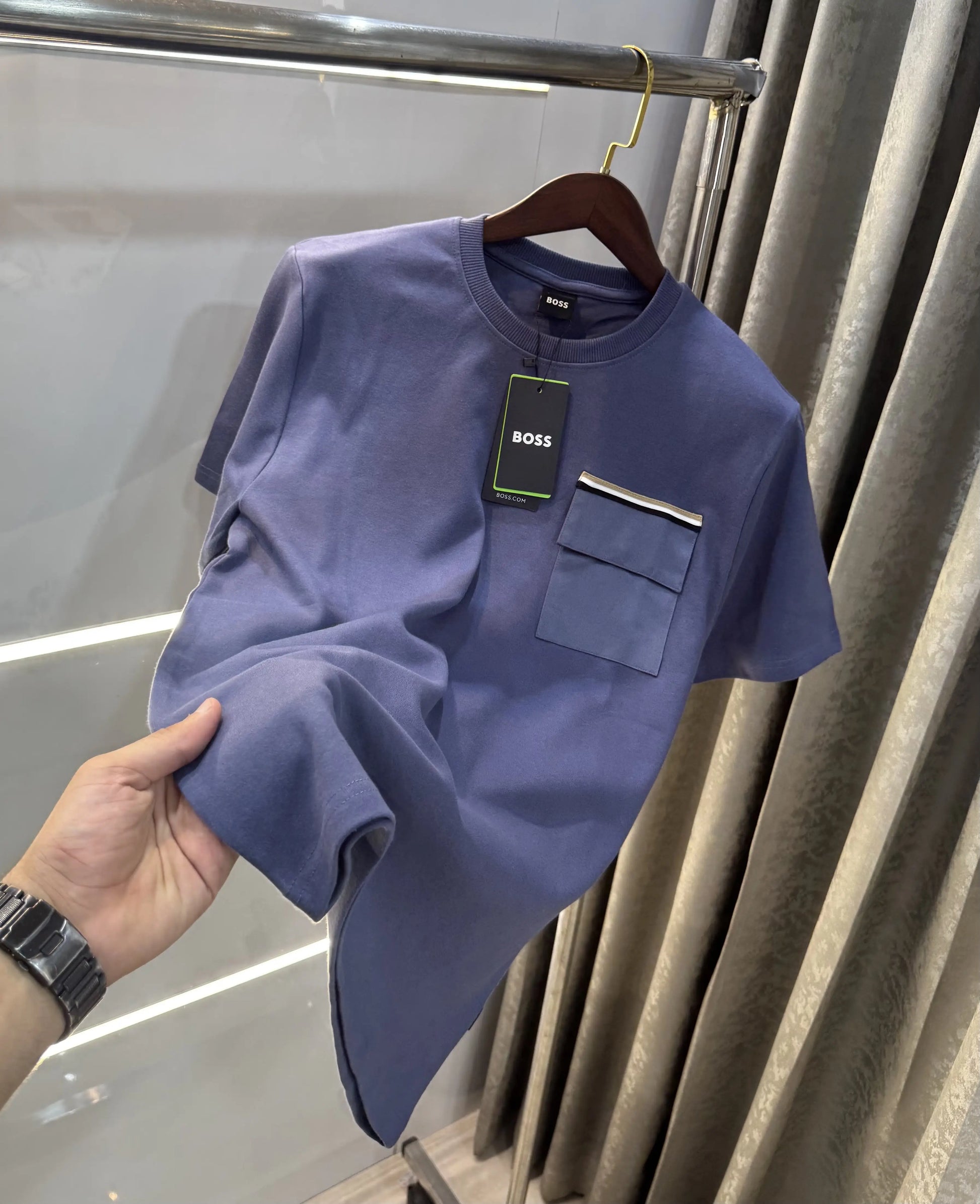Hugo Boss Blue Logo Print Premium T-shirt