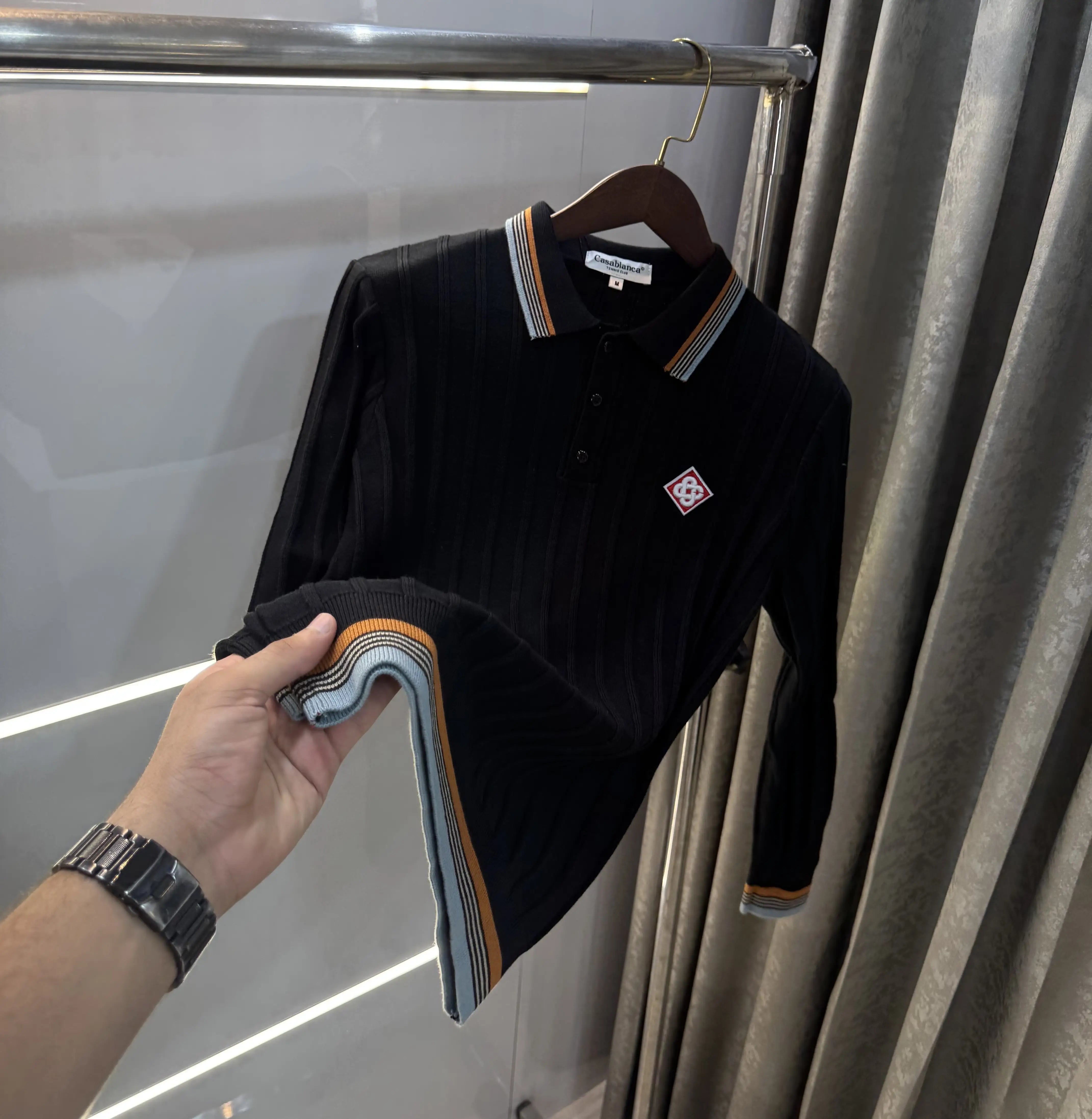 Casablanc a Black Logo Work Imported T-Shirt