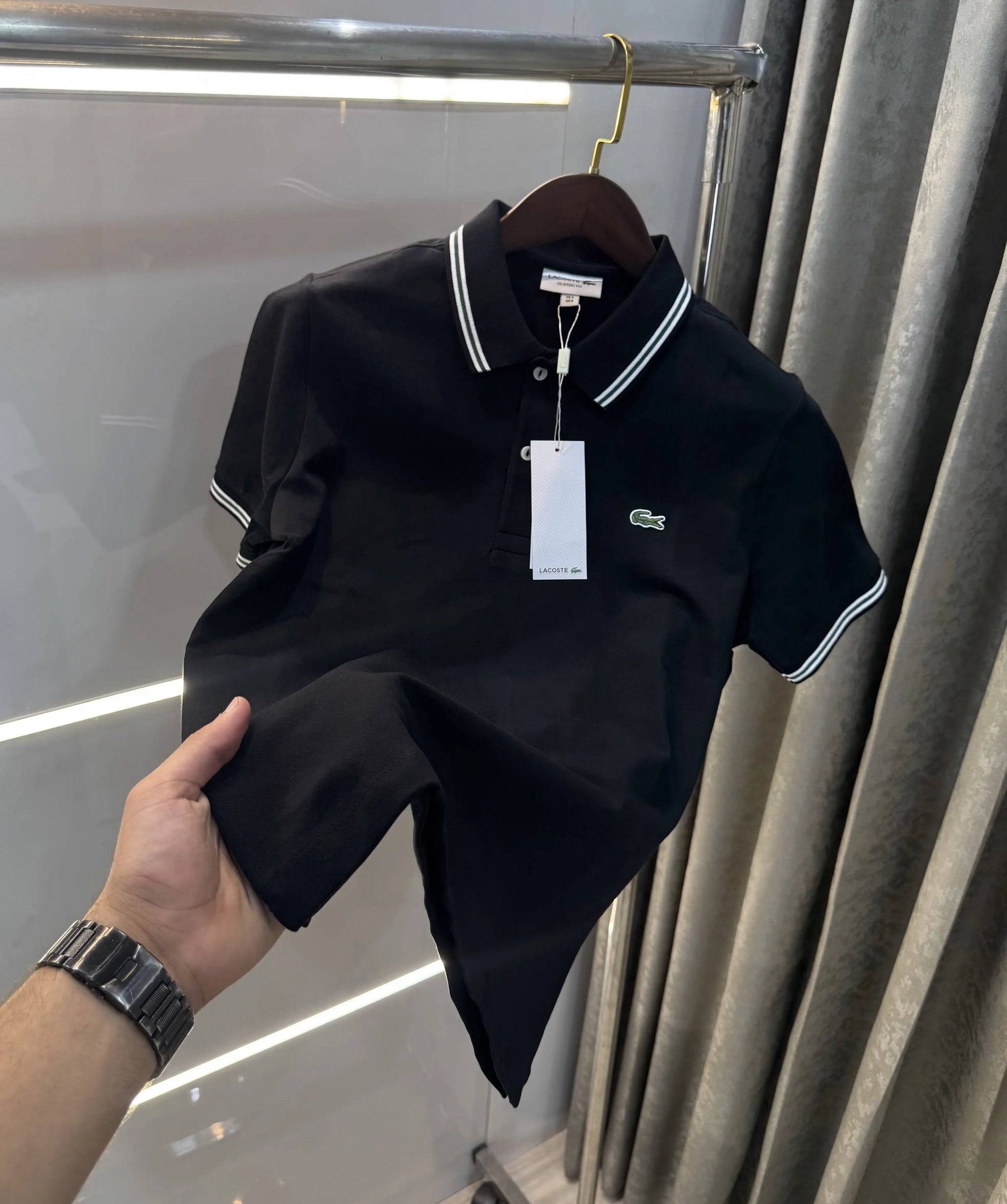 Lacost e Black Logo Work Premium Polo T-Shirt