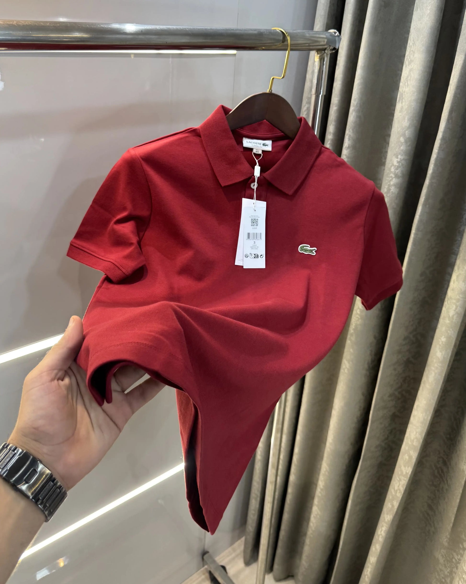 Lacost e Maroon Logo Work Premium Polo T-Shirt