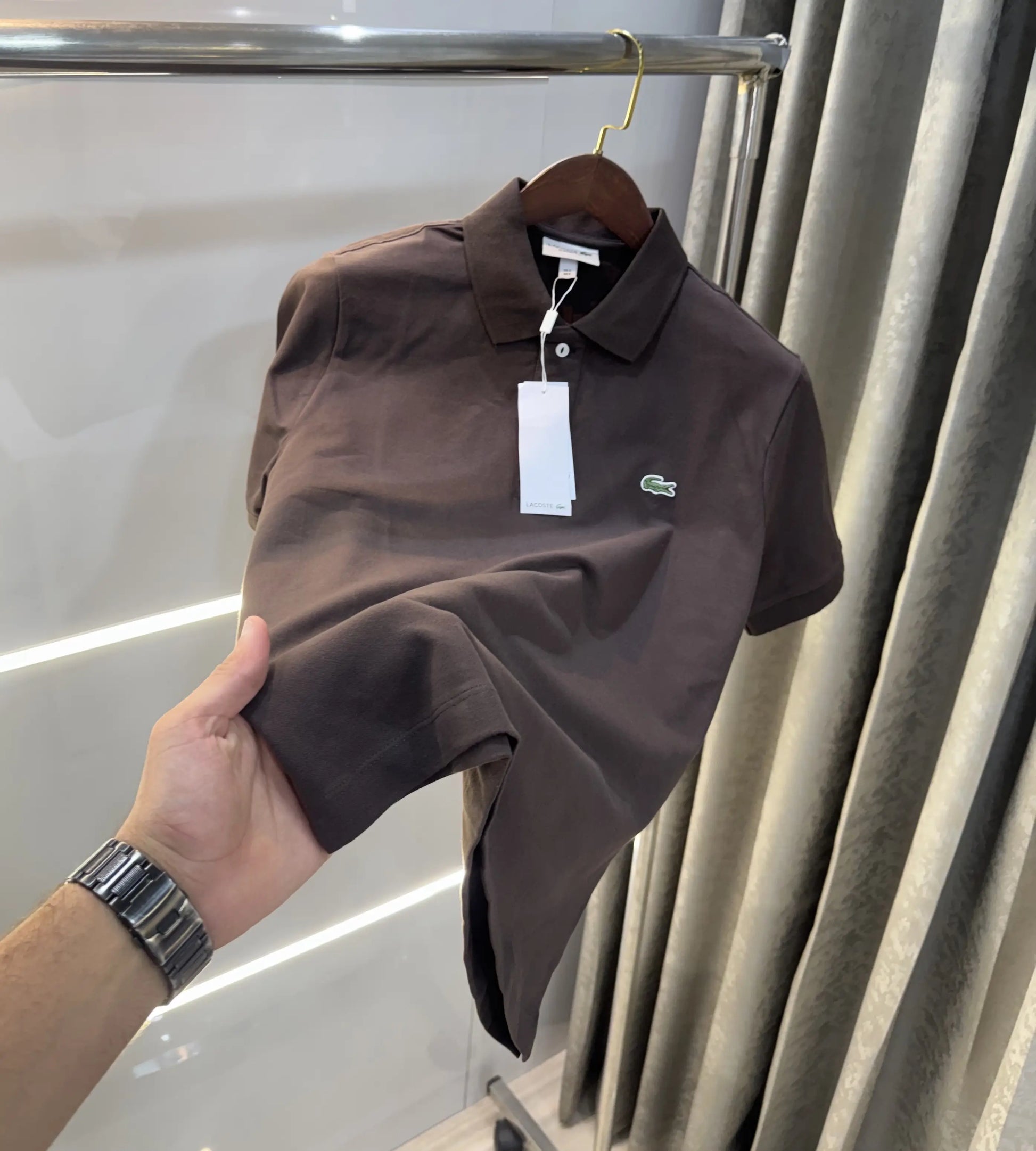 Lacost e Brown Logo Work Premium Polo T-Shirt