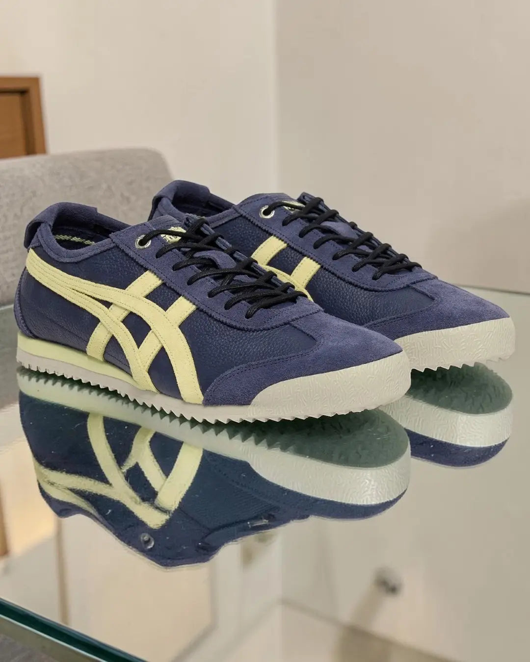 Onitsuka Tiger Mexico 66 SD VIN Peacoat Wheat Yellow 7A Premium Mens Sneakers D-2088