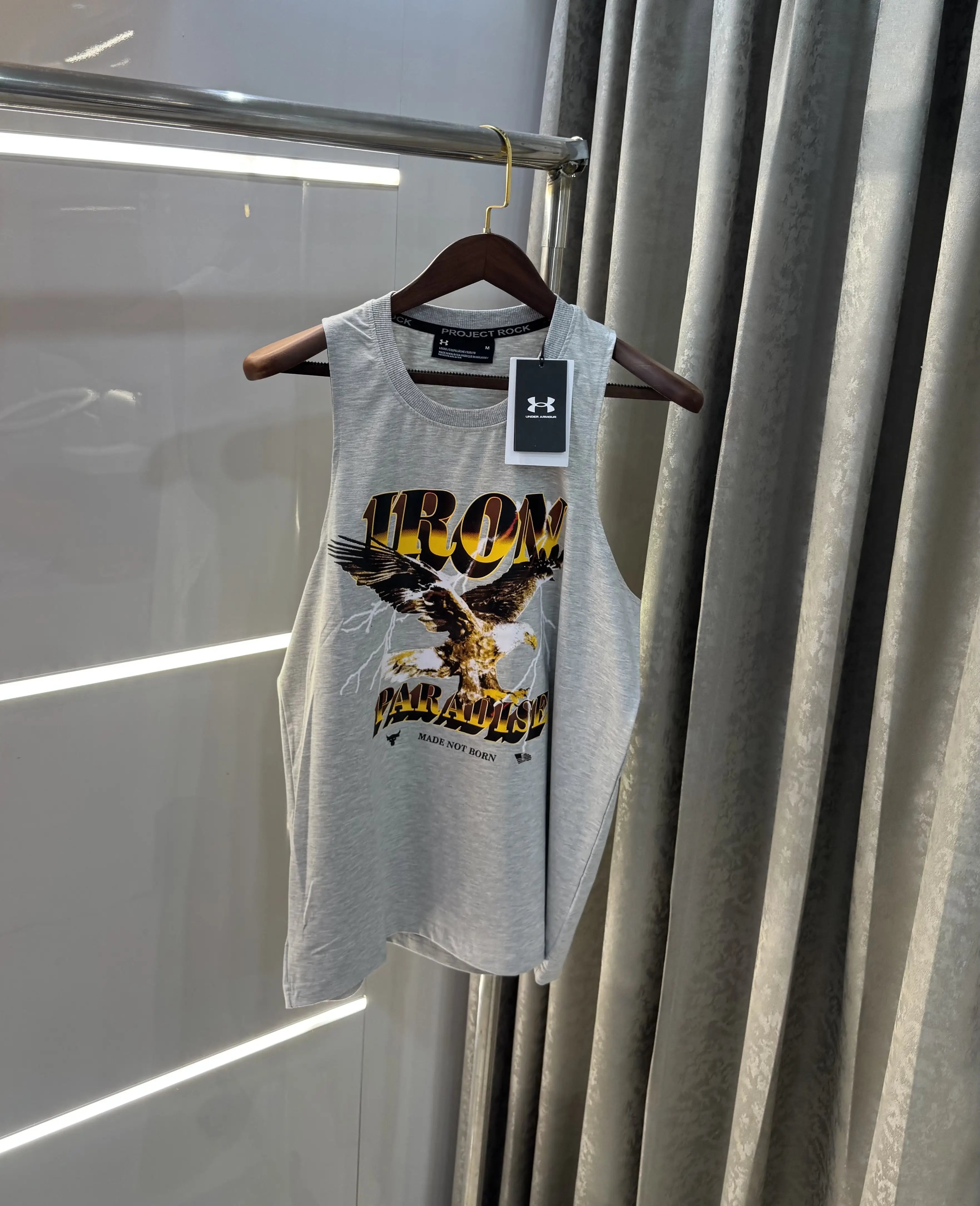 Under Armou r Grey Logo Print Premium Sando