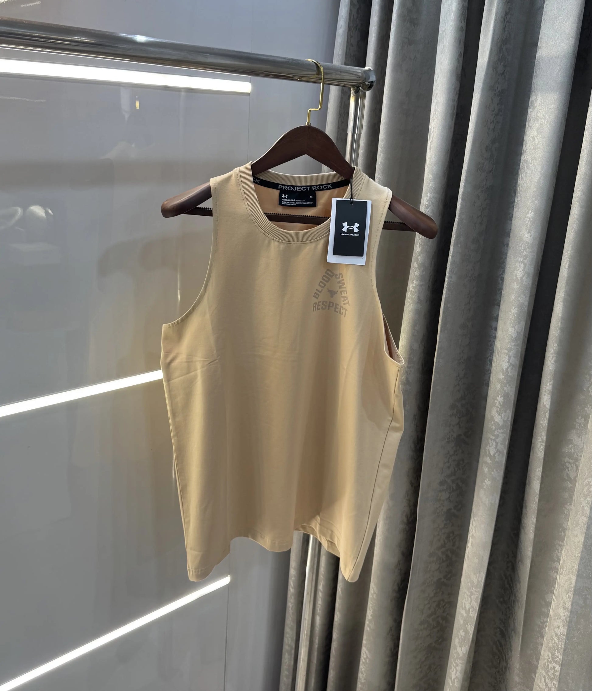 Under Armour Beige Logo Print Premium Sando