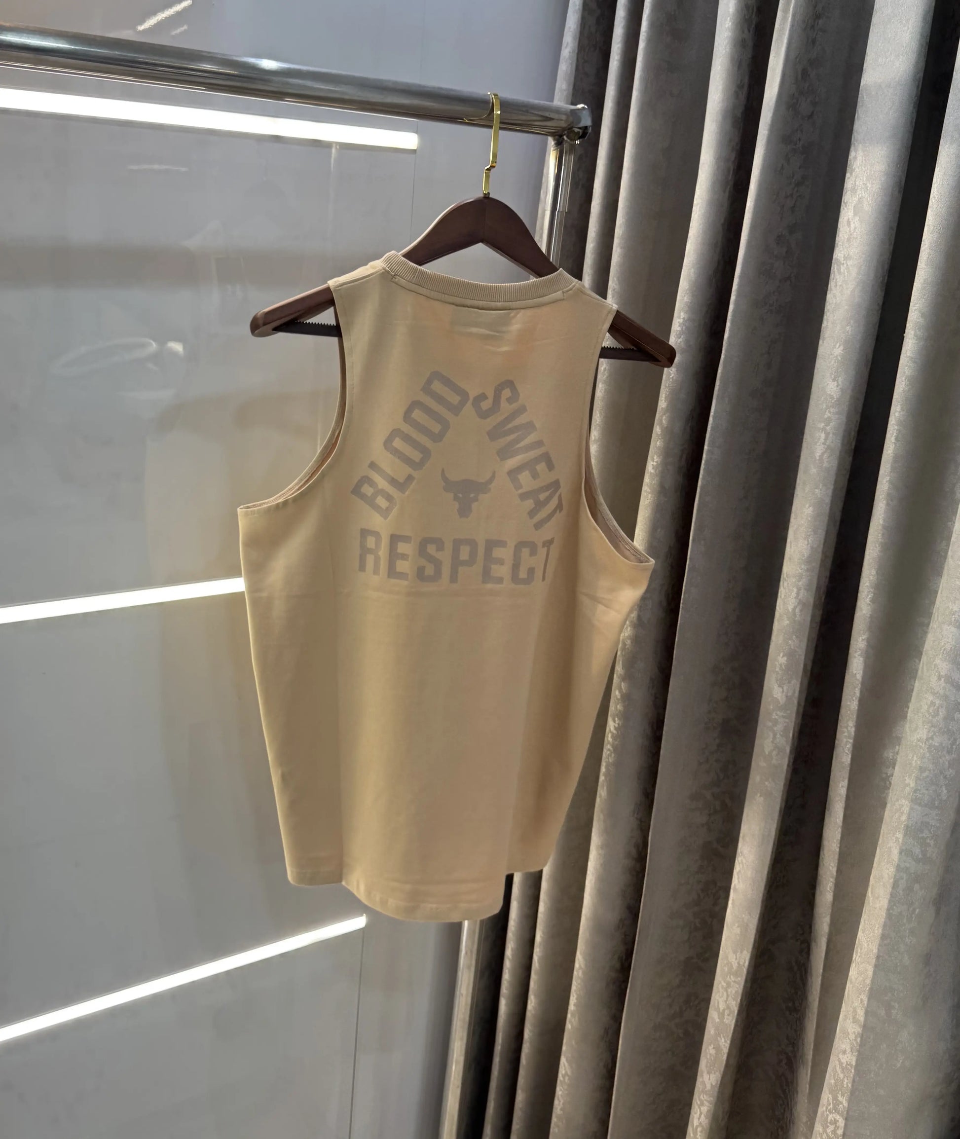Under Armour Beige Logo Print Premium Sando