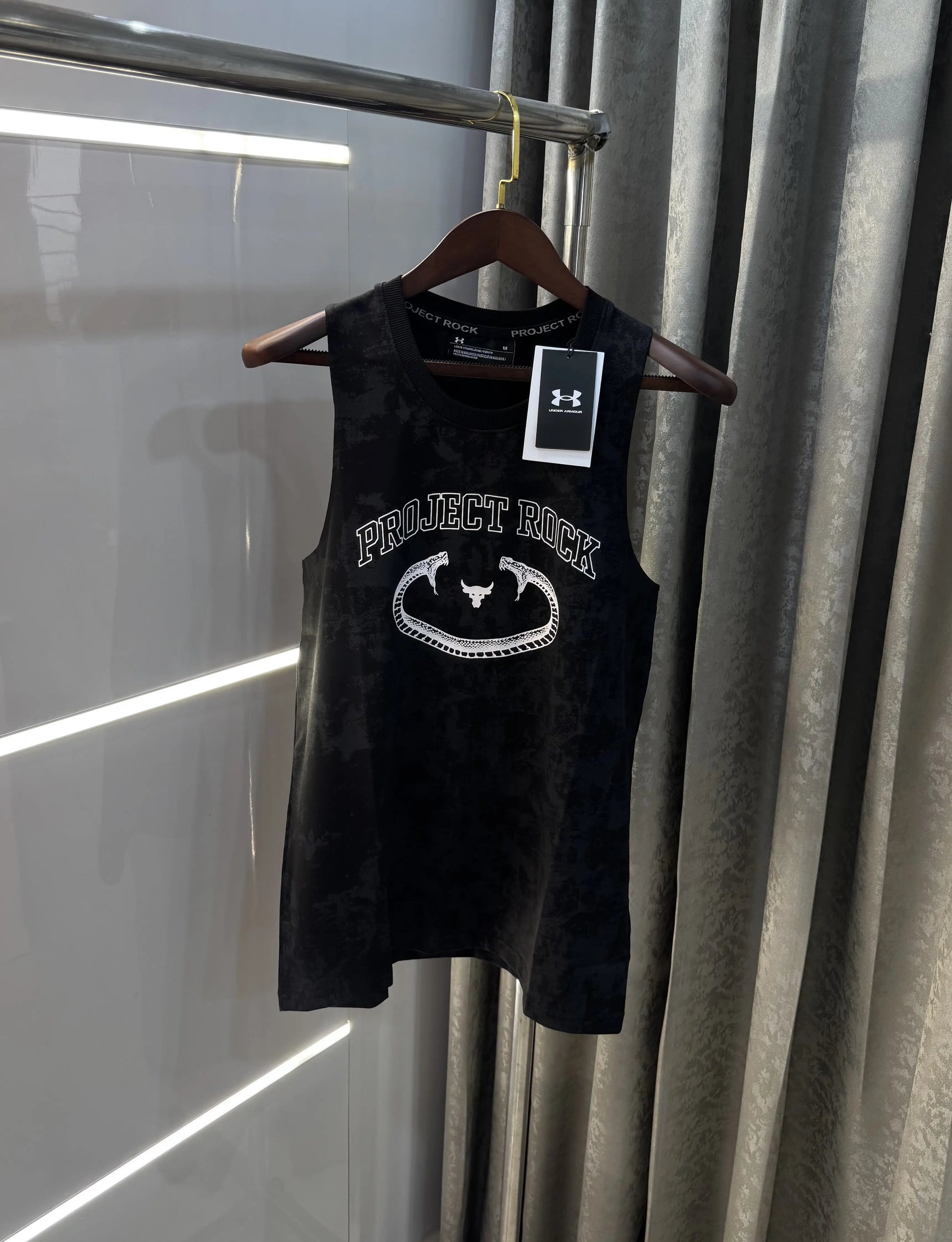 Under Armour Black Logo Print Premium Sando