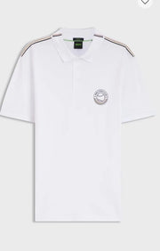 Hugo Bos s White Logo Work Premium Polo T-shirt
