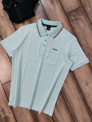 Hugo Bos s Sky Blue Logo Work Premium Polo T-shirt