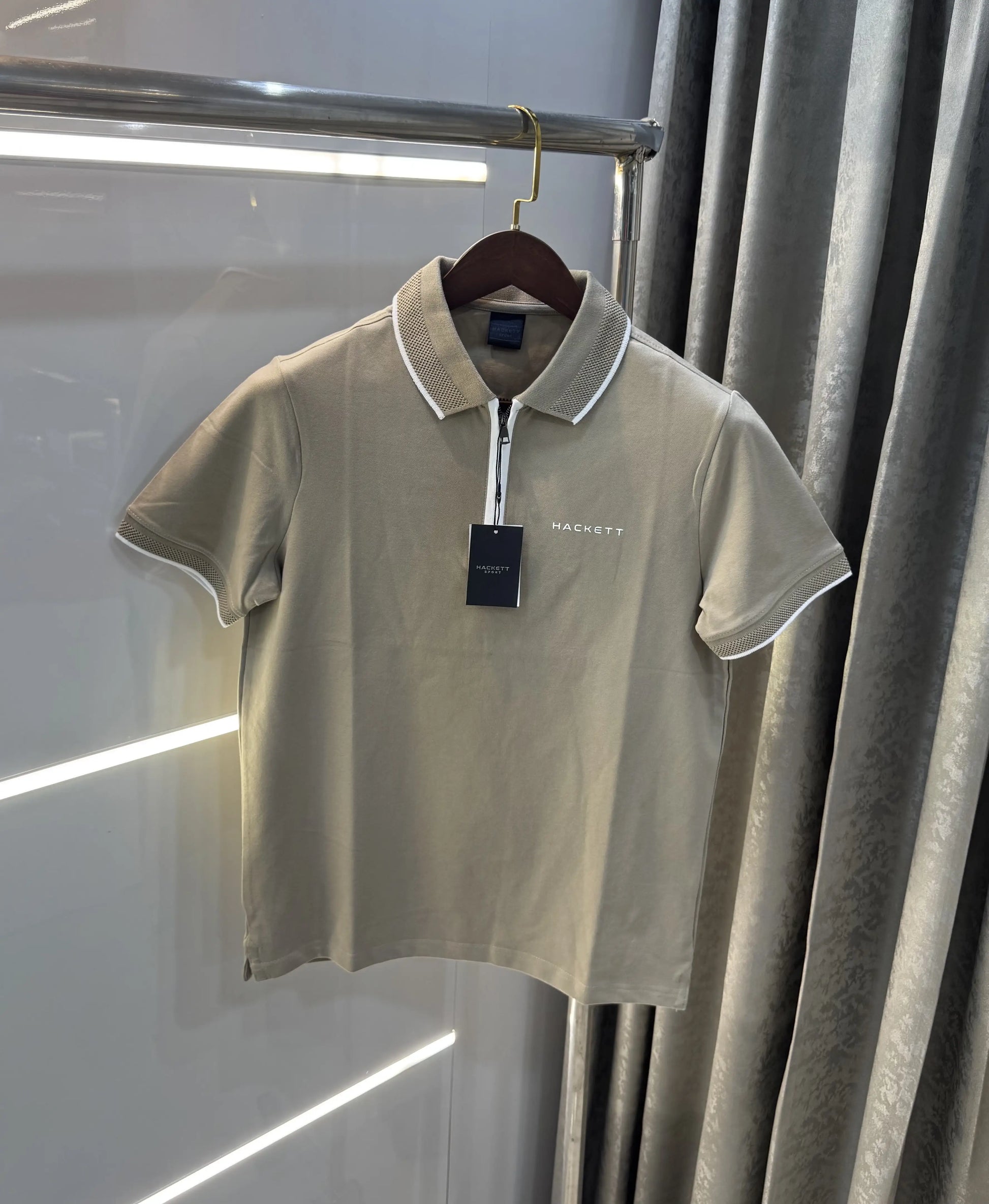 Hacket Beige Logo Work Premium Polo T-Shirt