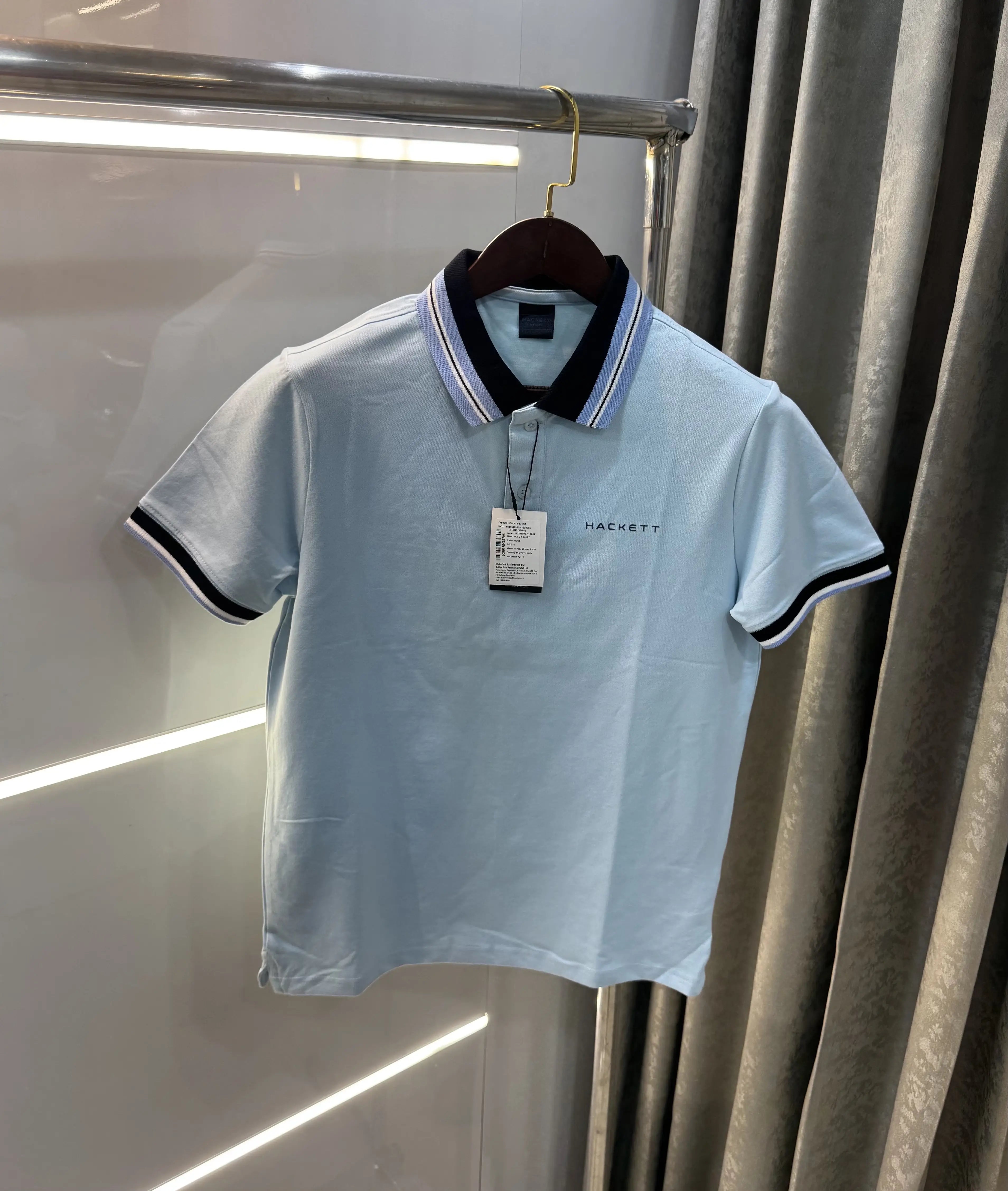 Hacket Sky Blue Logo Work Premium Polo T-Shirt