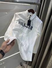 Tommy Hilfiger White Embroidery Logo Work Premium Shirt