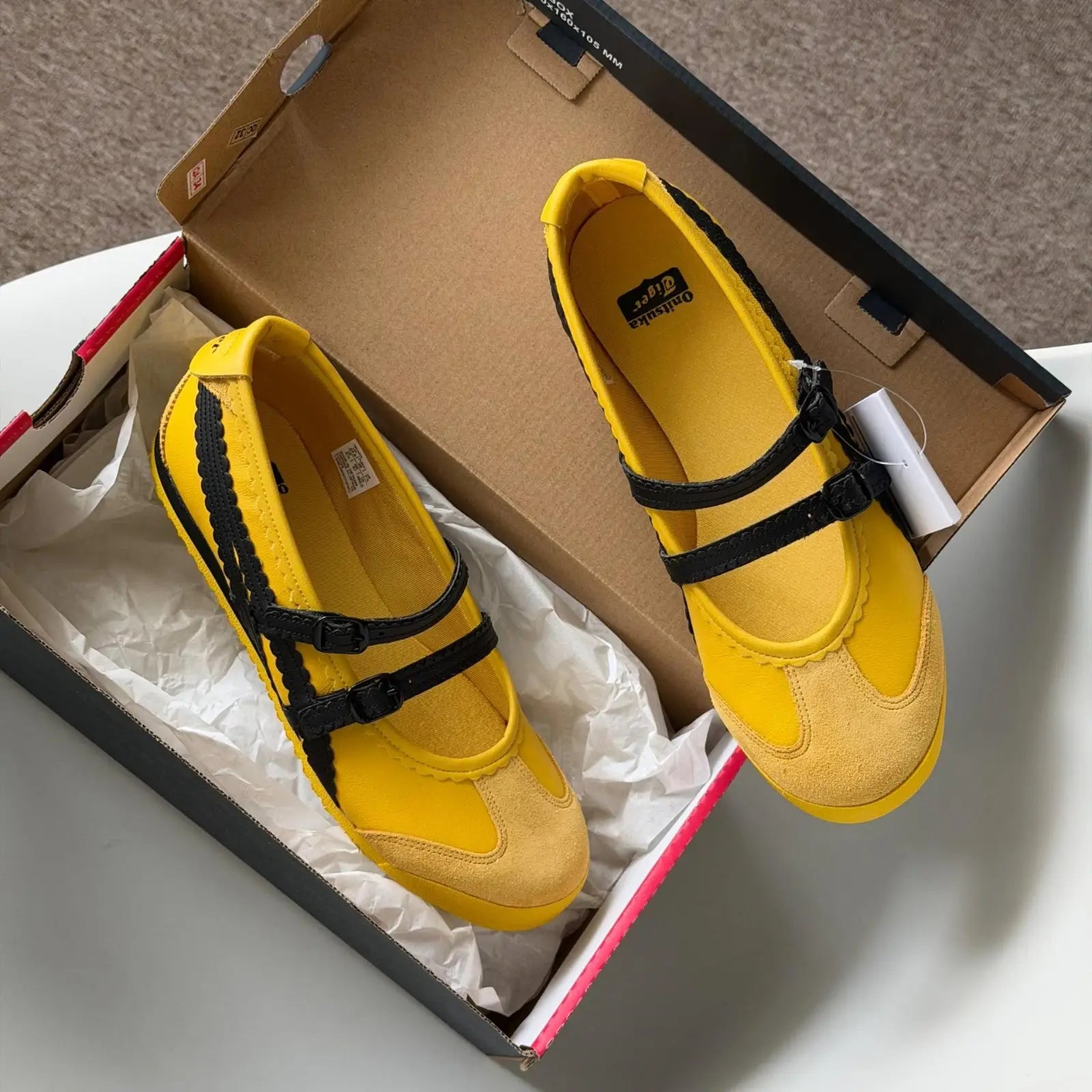 Onitsuka Tiger Mexico 66 TGRS Yellow Black 7A Premium Ladies Sneakers D-2093