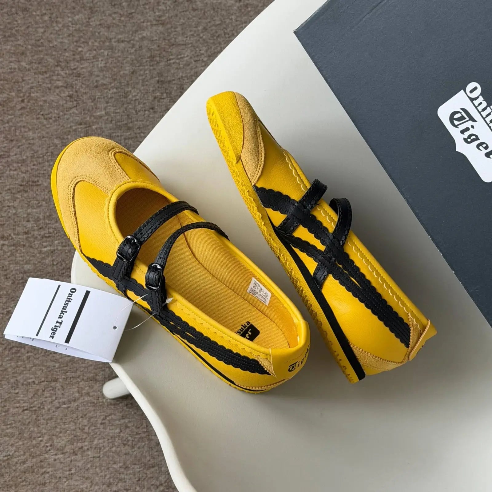 Onitsuka Tiger Mexico 66 TGRS Yellow Black 7A Premium Ladies Sneakers D-2093