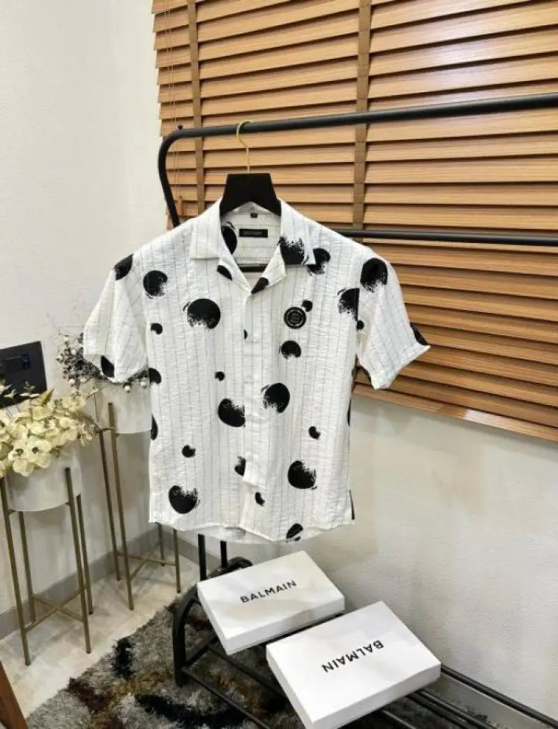 Balmai_n Turkey Imported Premium Linen Cotton Printed Half Shirt With OG BoX And Bag