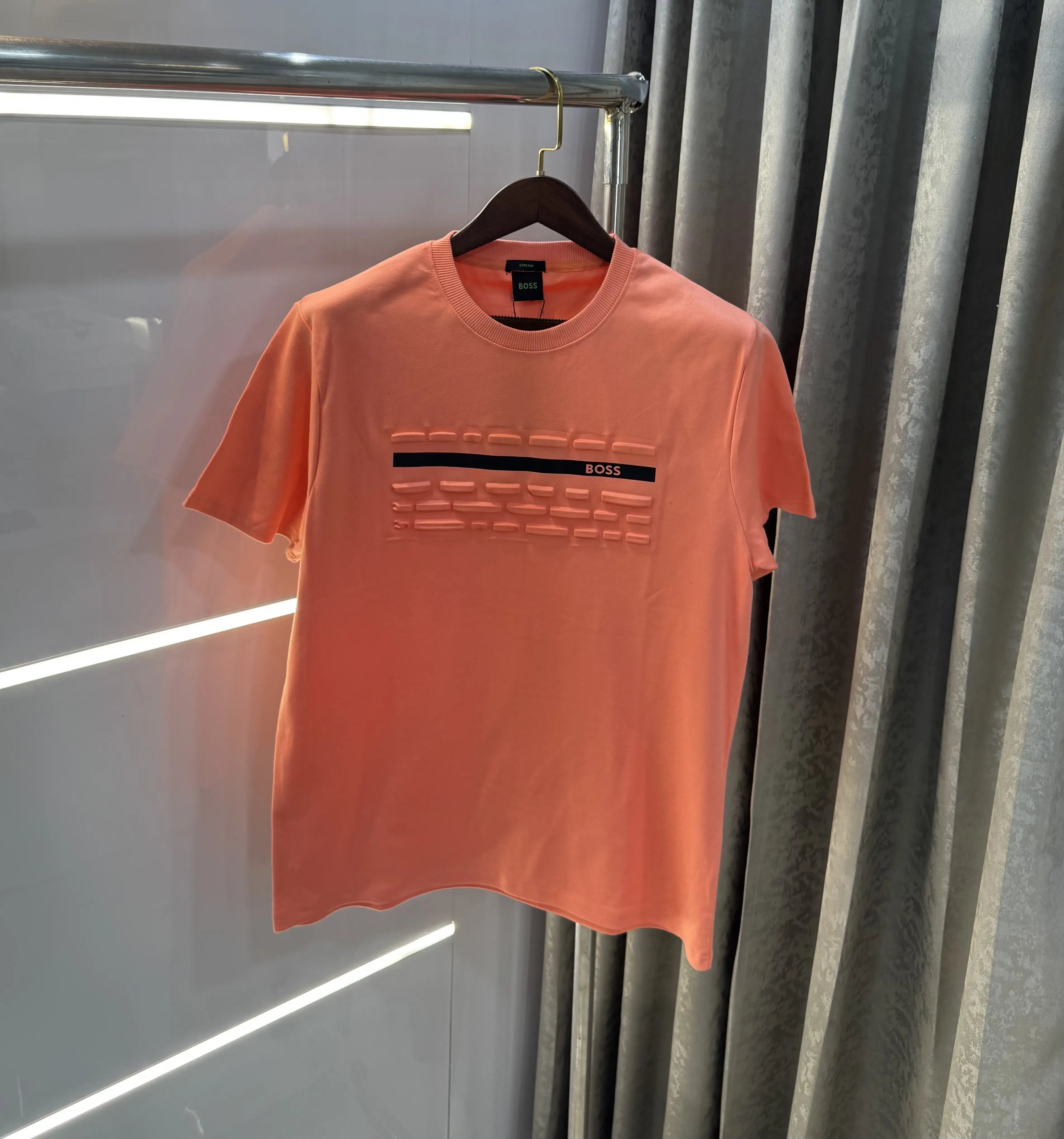 Hugo Boss Peach Logo Print Premium Oversized T-shirt