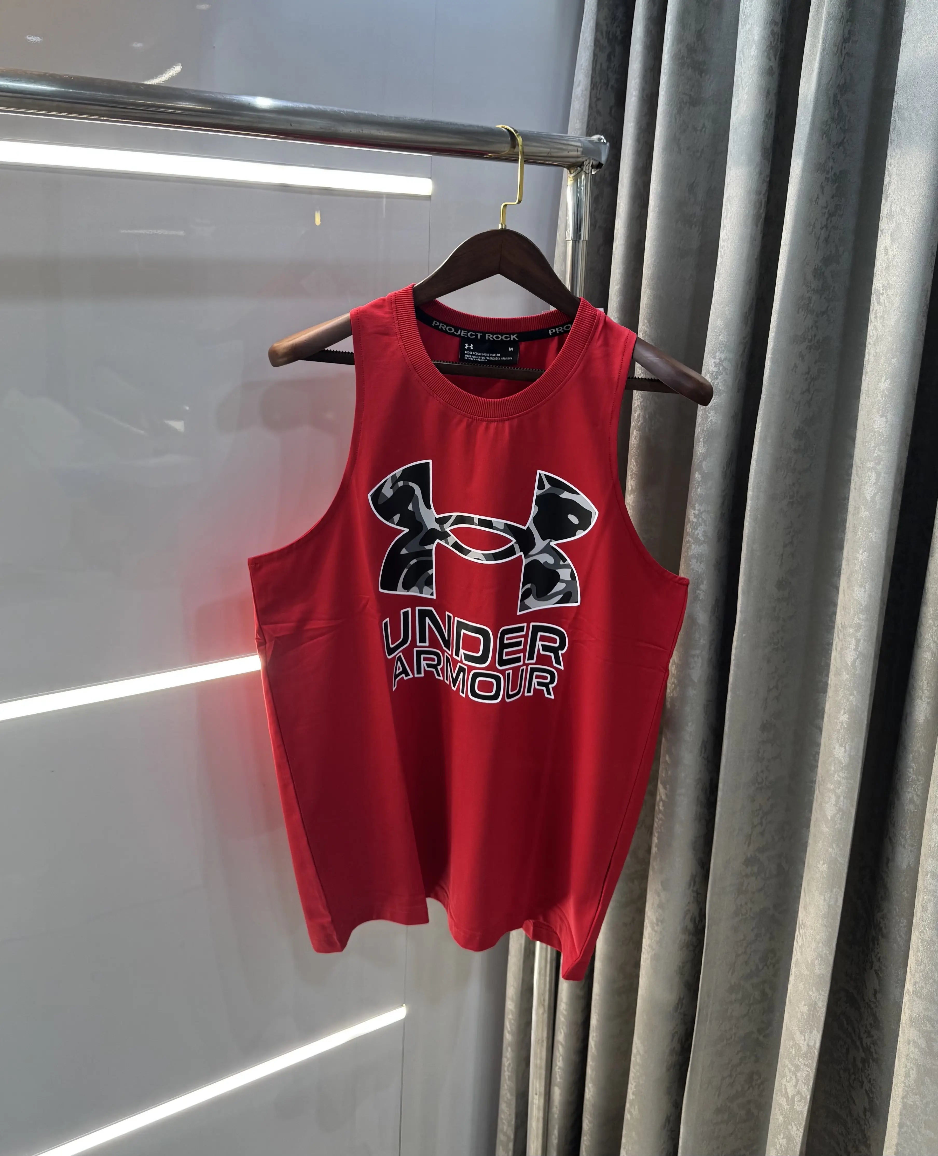 Under Armou r Red Logo Print Premium Sando