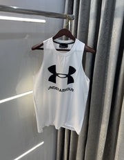 Under Armou r White Logo Print Premium Sando