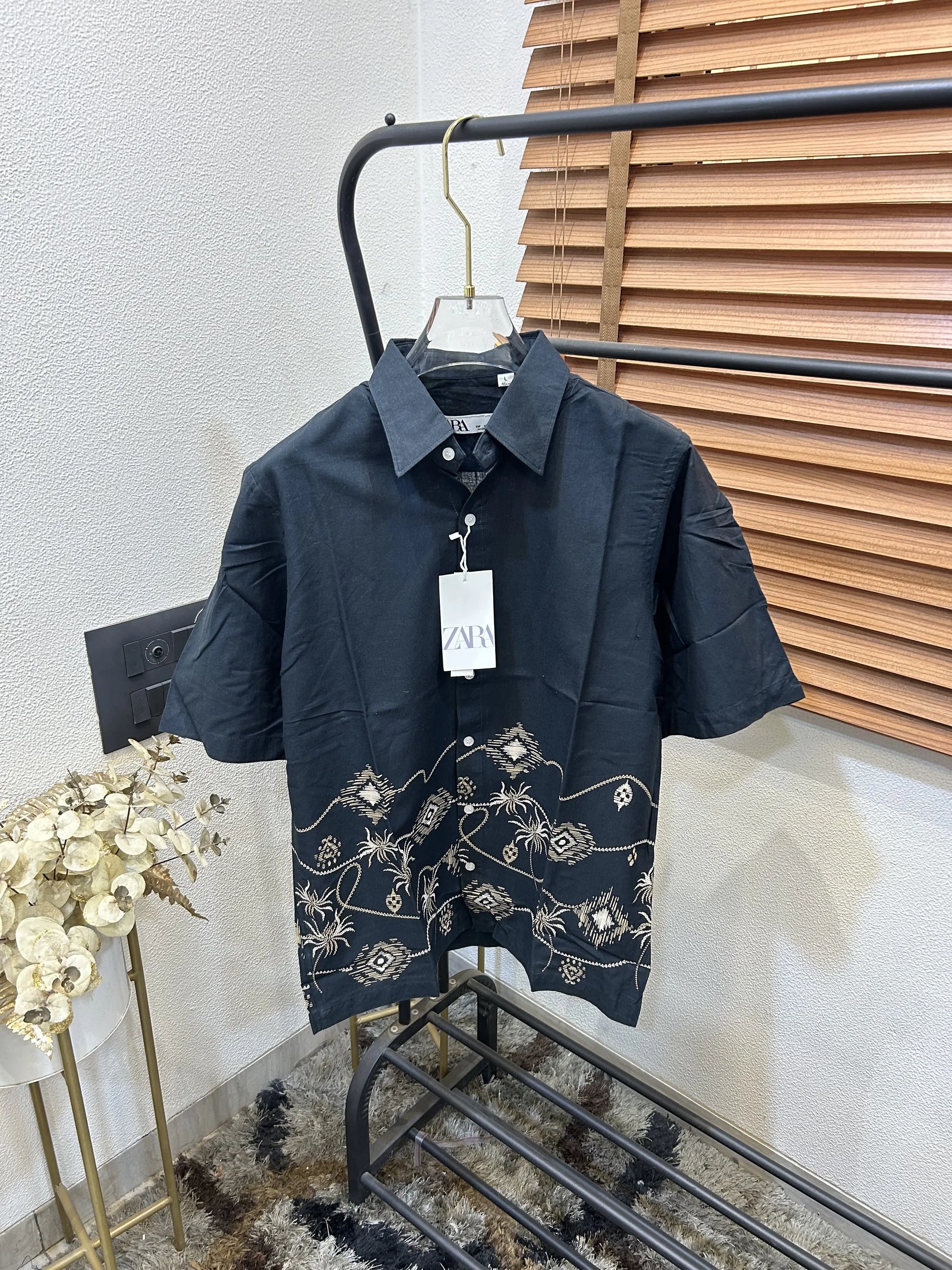 Zar_a Imported Linen Cotton Printed Premium Shirt (DN 631)