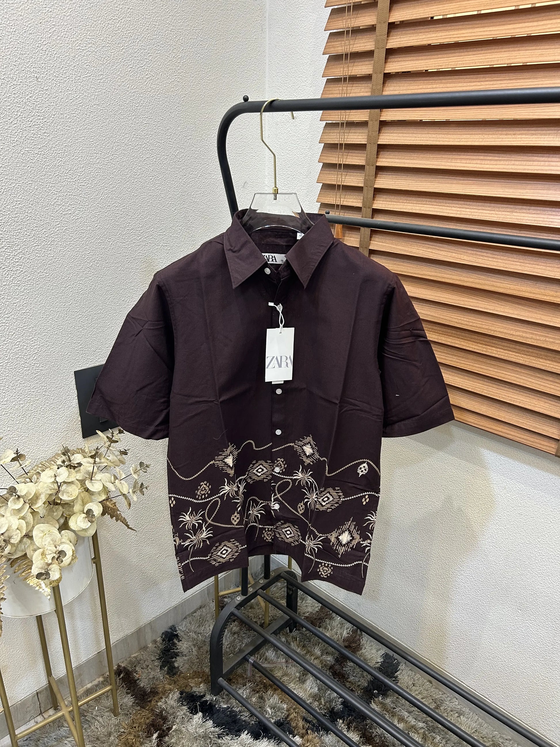 Zar_a Imported Linen Cotton Printed Premium Shirt (DN 631)