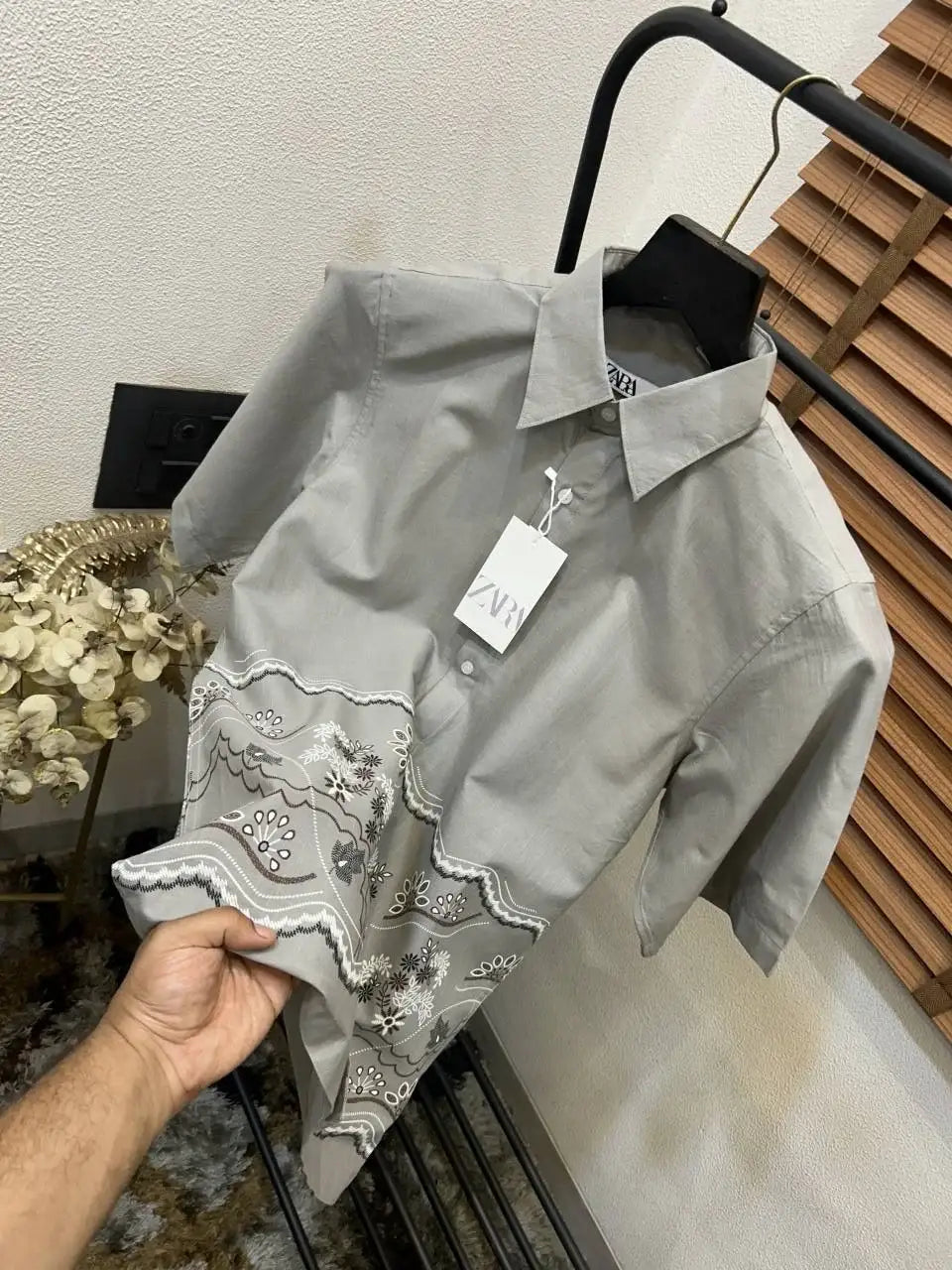Zar_a Imported Linen Cotton Printed Premium Shirt (DN 630)