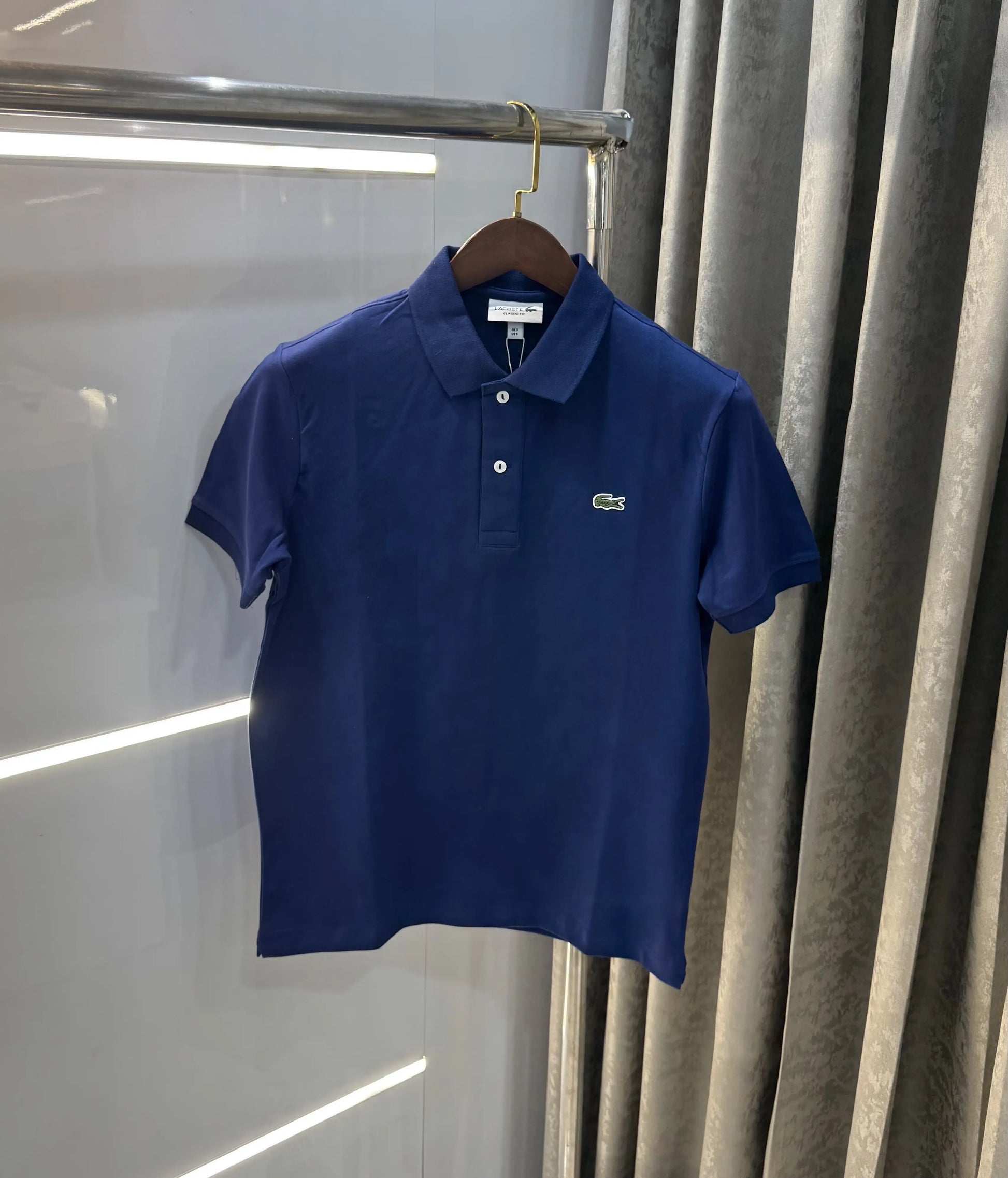 Lacost e Petrol Blue Logo Work Premium Polo T-Shirt