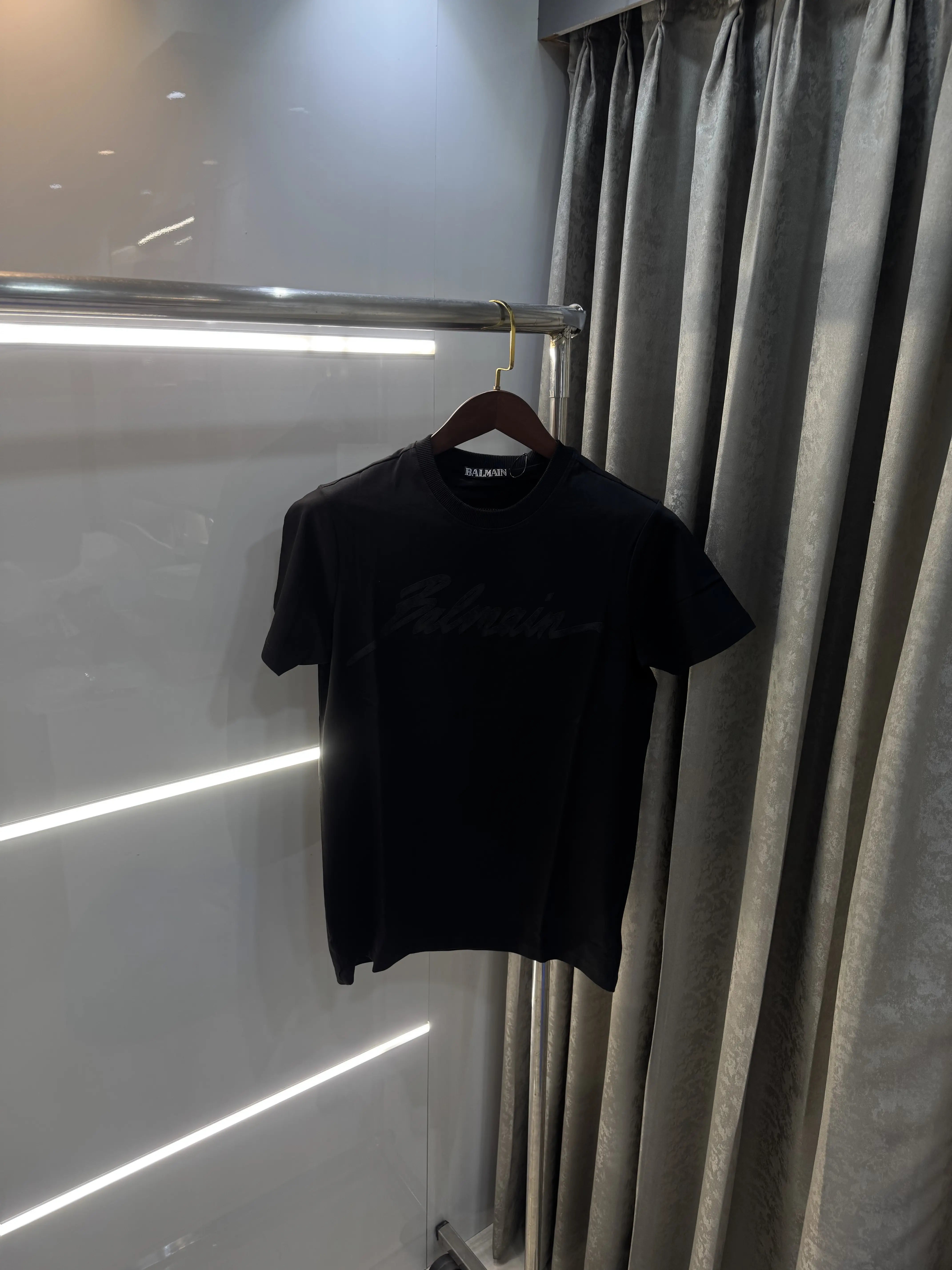 Balmain Paris Black D Logo Work Premium T-Shirt