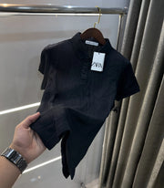 Zar a Black Premium Knitted Polo T-shirt