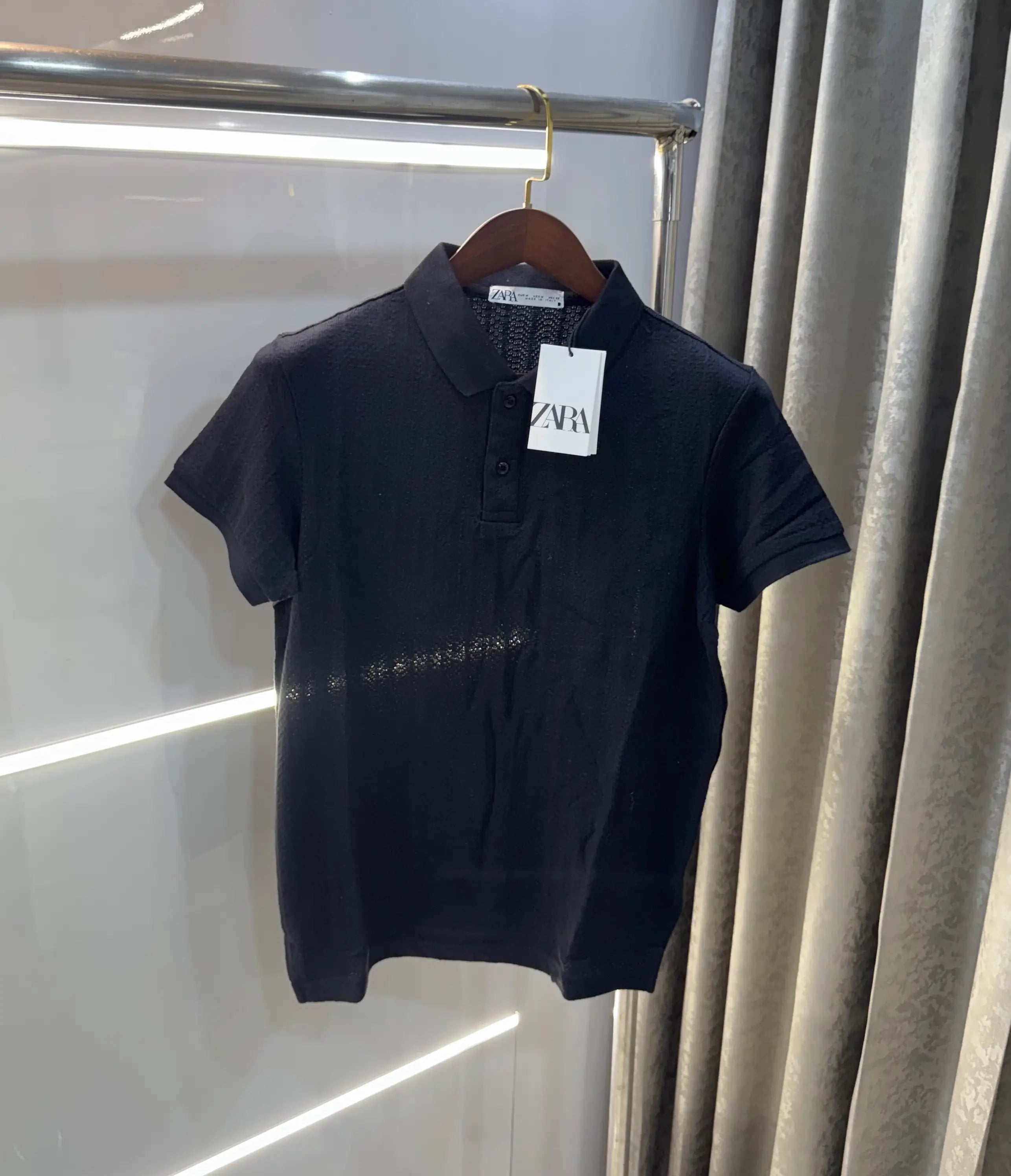 Zar a Black Premium Knitted Polo T-shirt