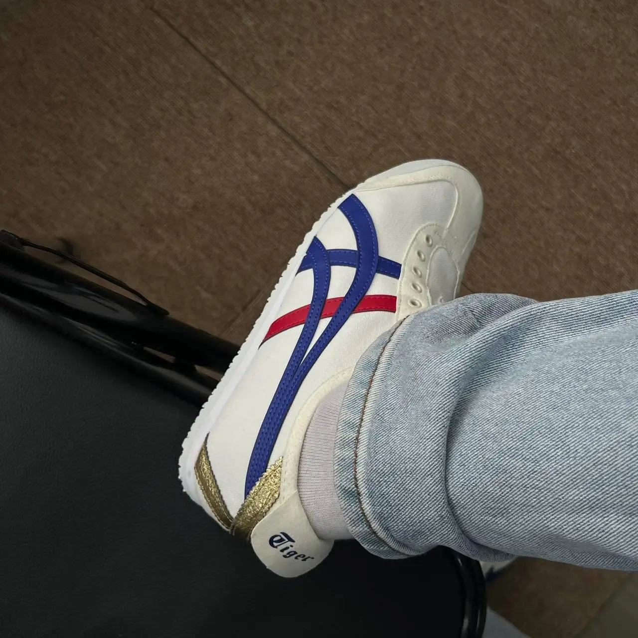 Onitsuka Tiger Mexico 66 Slip On White Blue Red 7A Premium Mens Sneakers D-2097